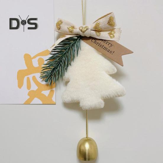 Christmas Bell Decoration Xmas Tree Bow Bell Pine Hanging Ornaments Jingle Bell Pendant for Christmas Tree Wreath Window Car Decor