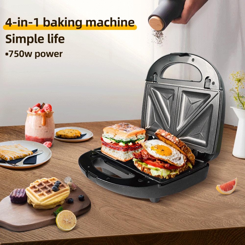 

Сэндвичница 4 в 1, 750 Вт, пресс-гриль Panini с антипригарными пластинами / двухсторонний нагрев /