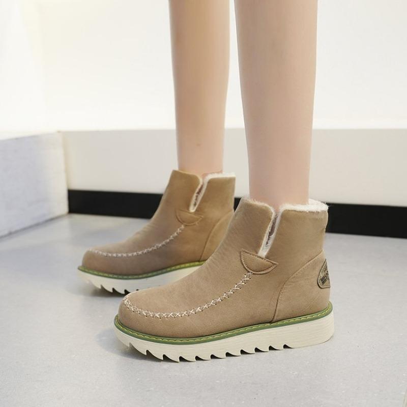 Winter New Thick-soled Velvet Thickened Snow Boots for Women, Large Size Warm Towel, Short Boots, Cotton Shoes for Women