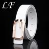 Mary New Fashion Men and WomenGBuckle Belt All-Match Neutral GoldGLetter Smooth Buckle