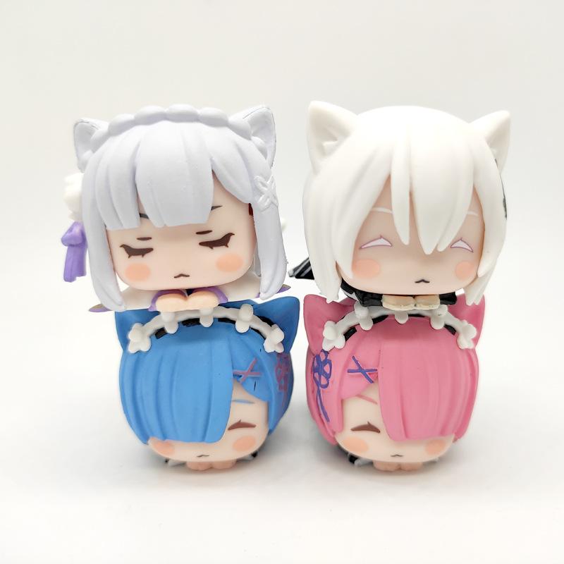 Cute Rem Figure Anime Re Zero Kawaii Ram Statues Emilia Echidna Figurines Sculpure Decor Living Room Decoration Desk Accessories