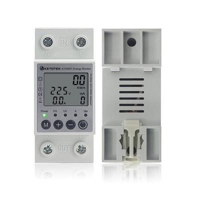 Contatore di energia digitale monofase LCD su guida Din kWh Misuratore di consumo energetico Wattmetro Elettronico AC 220V 63A