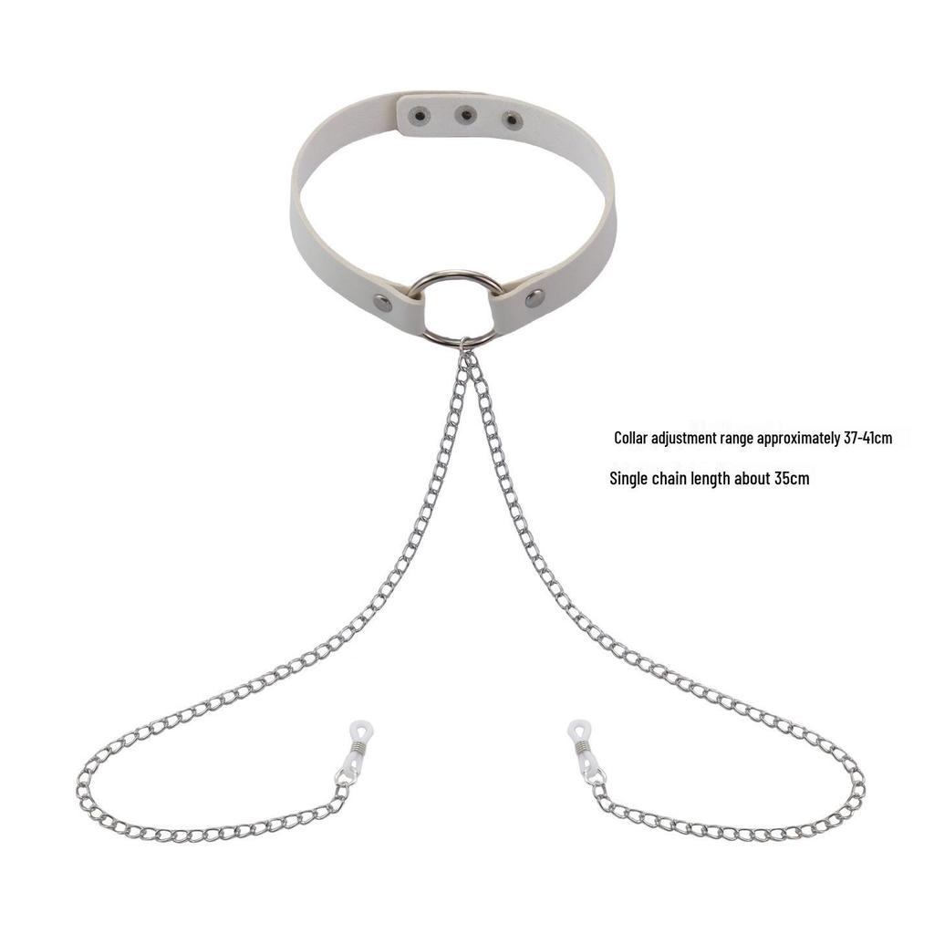 Elegant Choker with Nipple Clamps: Adult Training & Flirting Toy for Couples