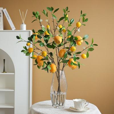 European Style Flower Arrangement Hotels Restaurant Home Decoration Lemon Fruit Artificial Flower Lemon Branch Green Plants