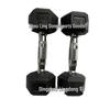 Hexagonal Rubber-Coated Dumbbell: Solid Cast Iron for Home Fitness, Arm and Ab Training
