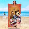 Cute Cartoon Masha and The Bear Beach Towel Shower Towels Bathroom Swimming Pool Sauna Baby Spa For Home Playa Travel Bath Gym