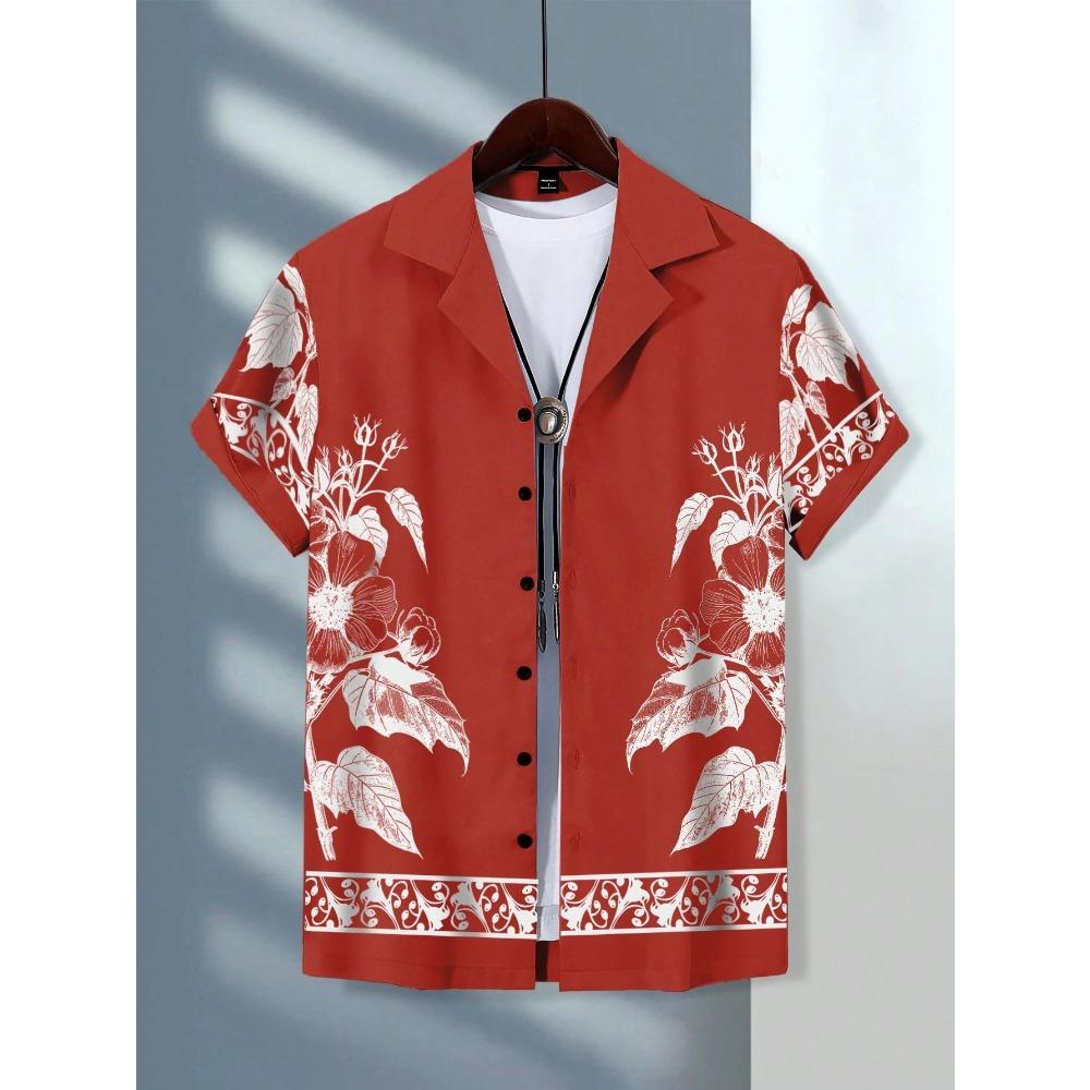 Herren Hawaiihemden Herren Kurzarmhemden Sommer Lässig Spaß Hawaii Urlaub Bedruckte Knöpfe Revers Kurzarmhemden