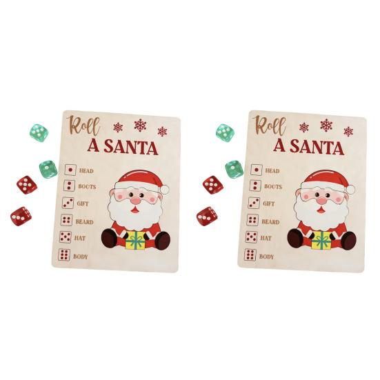 Christmas Roll-a-Santa Puzzle Game Xmas Family Gathering Game Santa Pieces Puzzle Rolls The Dice