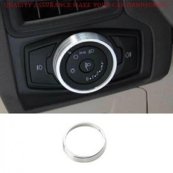 For Ford Focus 2012-2018 Silver Alloy Headlight Switch Control Button Trim 1PCS