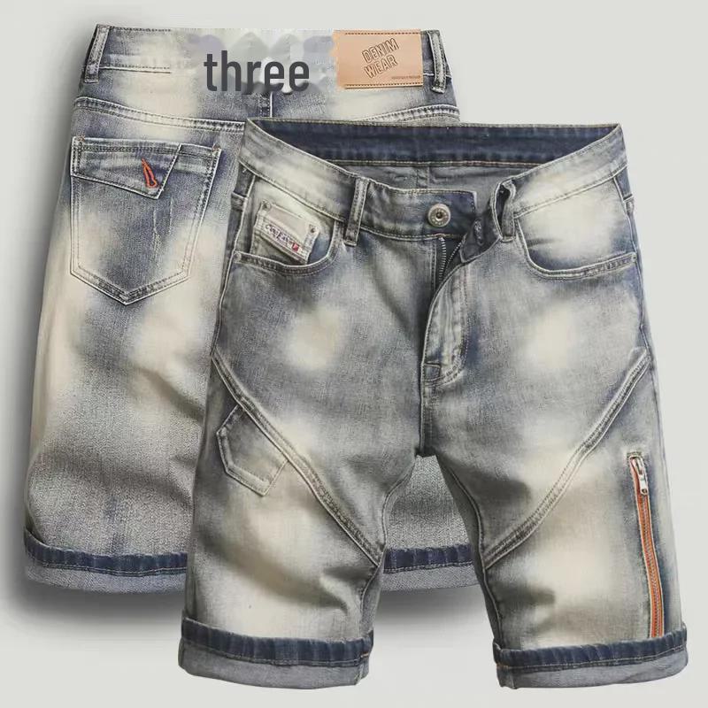 Férfi Európai Szaggatott Farmer Rövidnadrág - Nyári Stílus