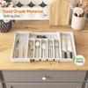 M-Modern-Cutlery Drawer Organiser, Expandable Utensil Tray For Kitchen, Adjustable Silverware And Flatware Holder Durable White