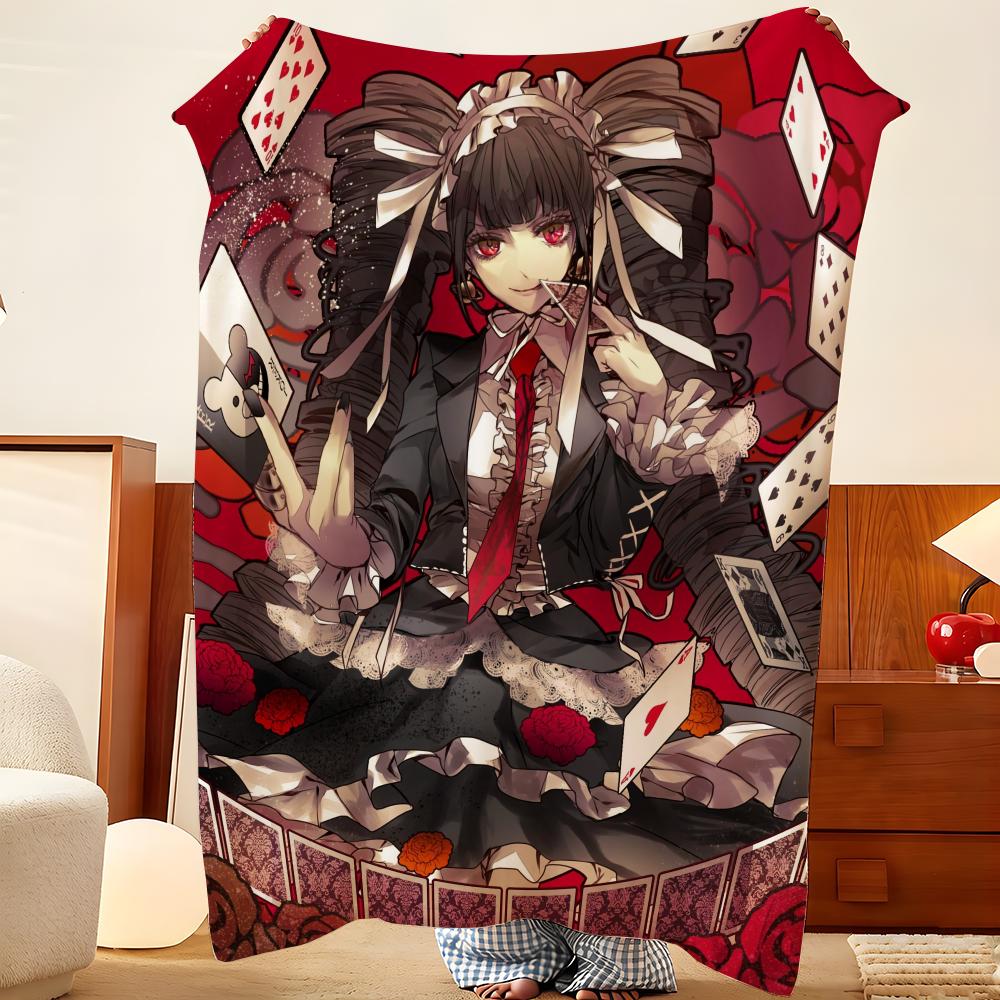 Anime C-Celestia L-Ludenberg Throw Flannel Throw Blanket, Lightweight Cozy, Durable Washable Cute Cool