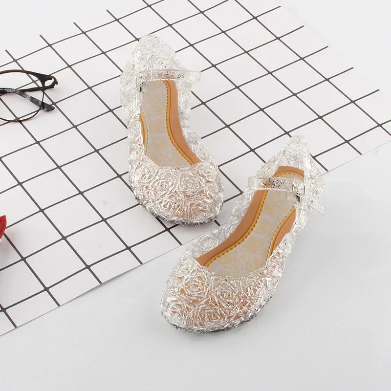 Elsa Princess Crystal Shoes for Girls New Fashion Kids Birthday Casual Sandals Shoes Baby Wedding Party Shoes