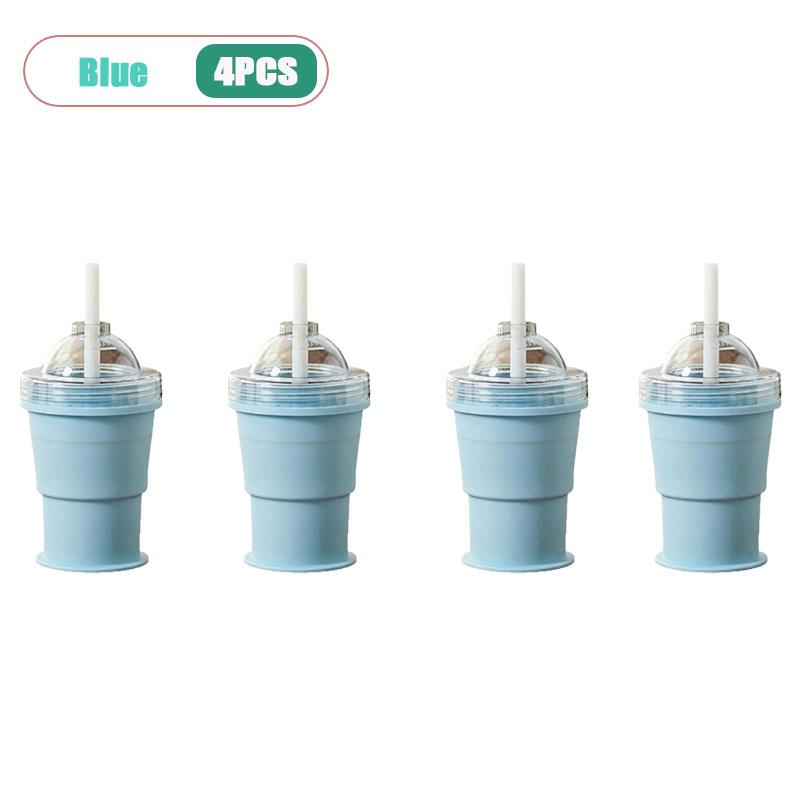 2-in-1 A Must-have for Summer Homemade Ice Hockey Cup Silicone Folding Cold Drink Cup Internet Famous Creative Ice Cube Mold