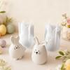 Cute Easter Bunny Silicone Mold Non-Stick Rabbit Candle Mold 3D Rabbit Mold  Home Room Decorations