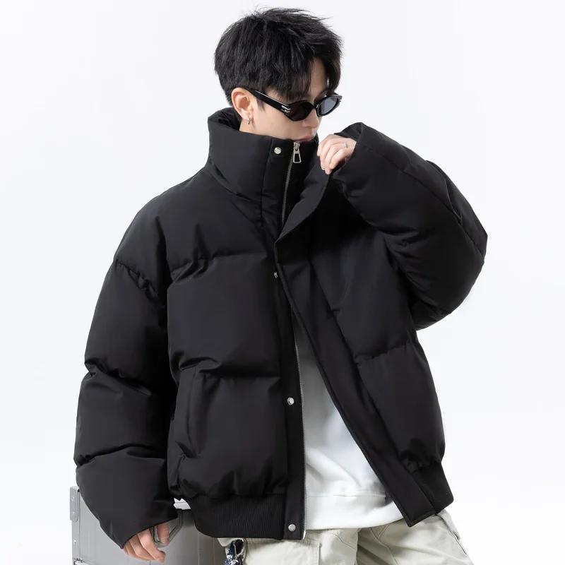 Winter Men Cotton-Padded Jacket Men Parkas Thick Warm Coat Mens Stand Collar Casual Parka Women Fashion New Streetwear Outerwear