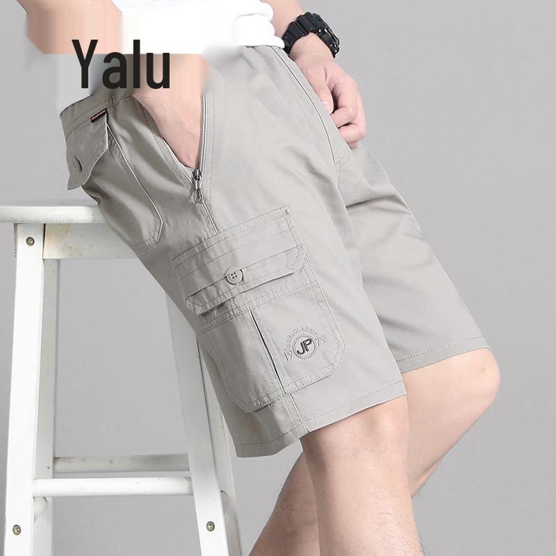 Yalu Men s Summer Thin Straight Multi-Pocket Cargo Pants XL