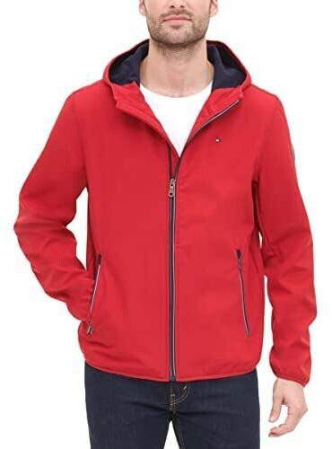 Mid-season Jacket Tommy Hilfiger Performance Softshell Jacket Hood Tommy Red