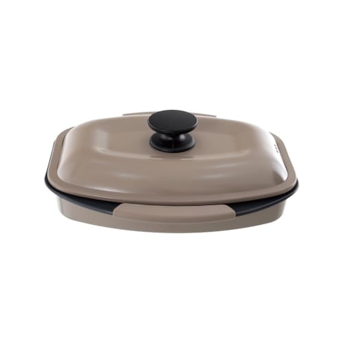 Takeda Corporation Microwave Cooker BR Square DRC-SBR, 23 x 20 x 8.5 cm, Brown, for Easy Microwave Cooking and Grilled Fish