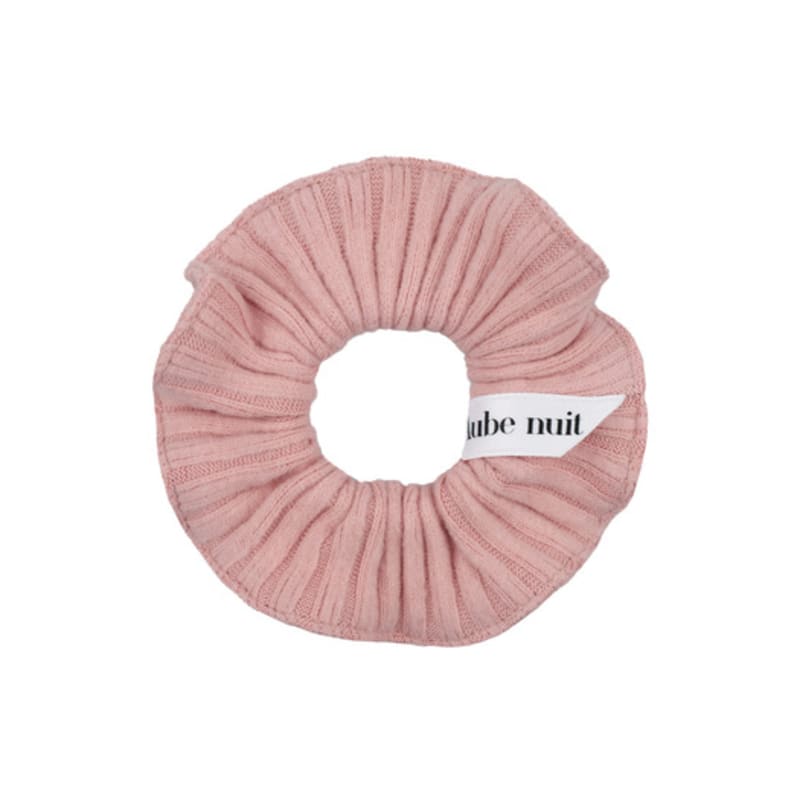 Aube Nuit Soft Knit Ruffle Hair Scrunchie Soft Pink S