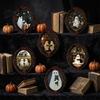 Halloween Collectible Magnets Dark Style Refrigerator Magnet, Retro Gothic Oval Photo Party Supplies Frame Decorative Magnetic Sticker for Metal