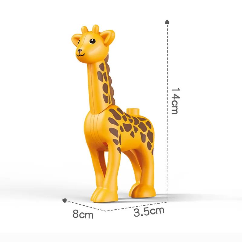 Big Building Blocks Zoo Animal Figure Accessories Frog Snail Dog Comptatible Large Bricks Children Kids Assembly Toys Party Gift