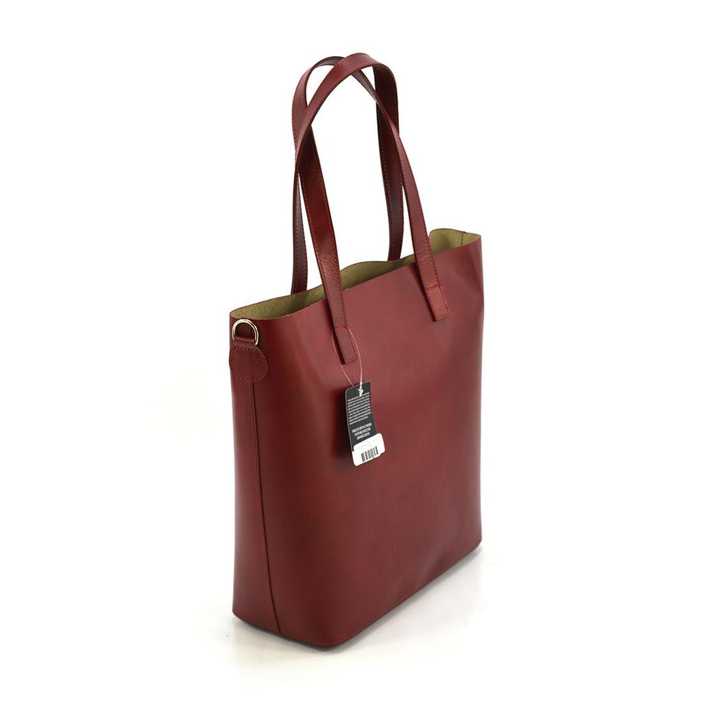 Grote ruime leren schoudertas Shopperbag