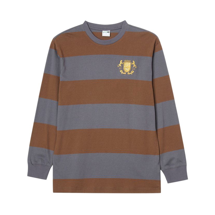 PUMA Sweatshirts Unisex Brown/Gray Crew Neck Moderate 630916-69 S