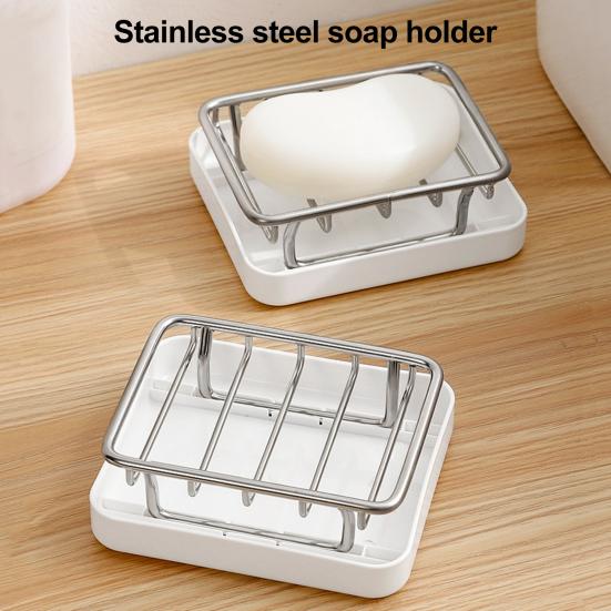Steel Soap Holder with Independent Drainage Layer Double-Layer Design Bathroom