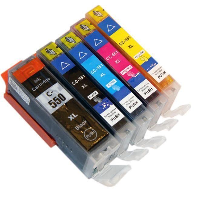 

Lot de 5 cartouches d encre PGI-550 - CLI-551 pour imprimante Canon Pixma MG5600 IP7250 MG5550
