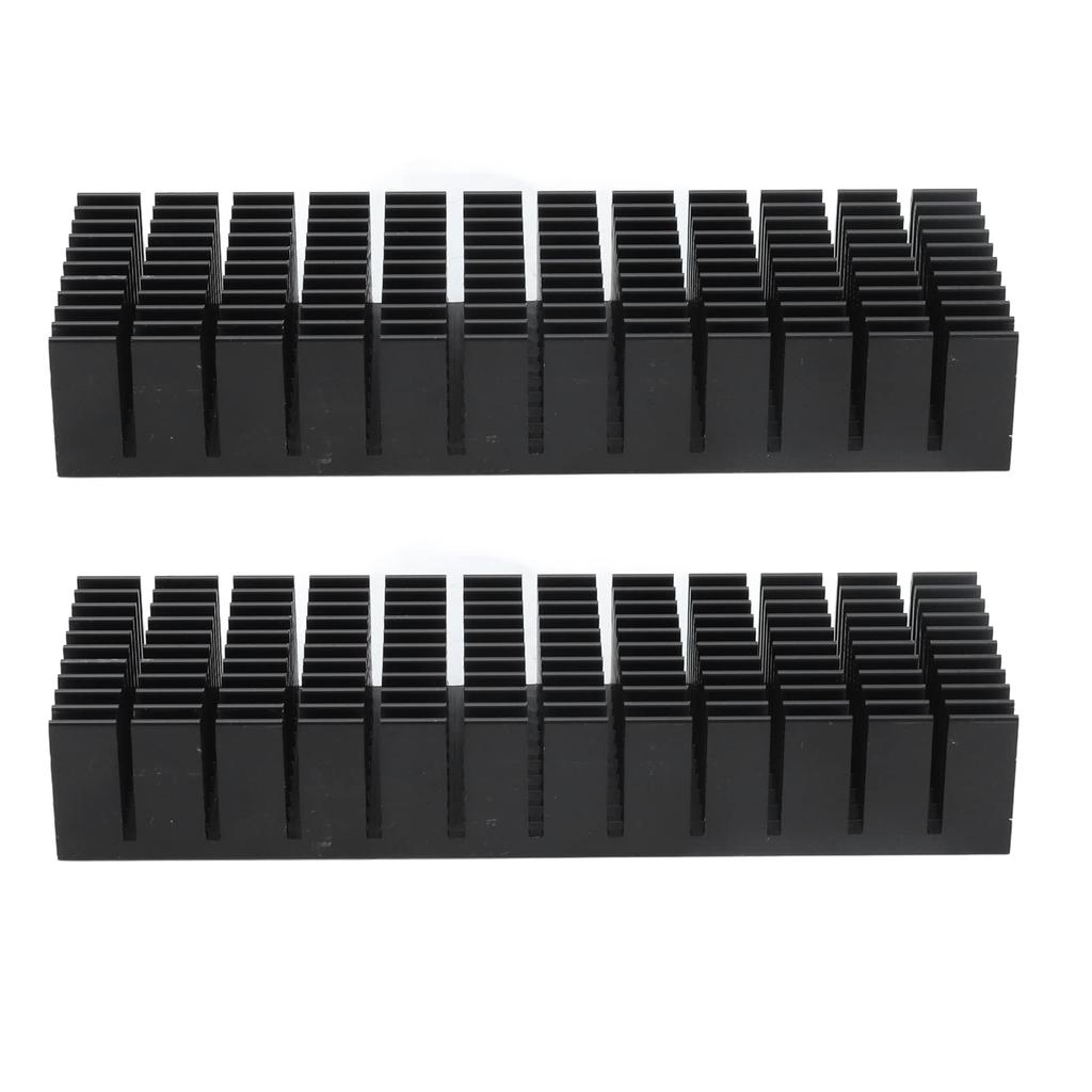 2-Piece Heatsink, Black Groove Heat Dissipation Plate, Cooling Fins, Aluminum, Thermal Runaway Prevention, Heat Dissipation Module, 120x40x20mm,