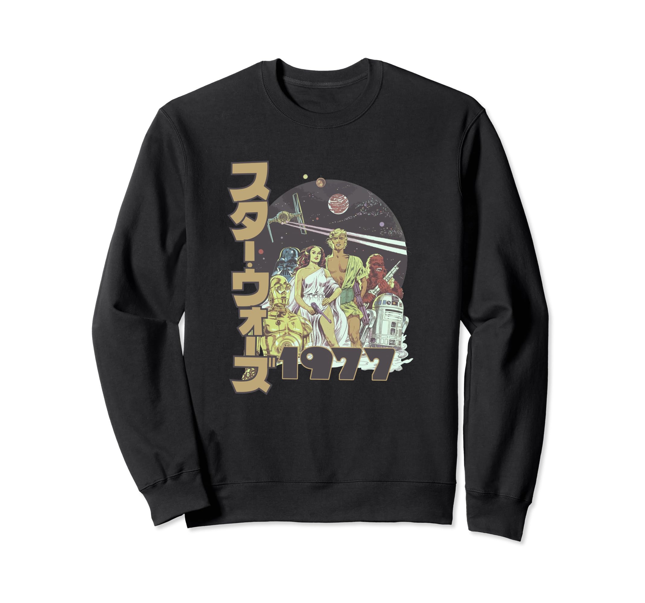 

Свитшот Star Wars Group Shot Retro Vintage Character Japanese Logo чёрный