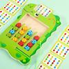 Green Dinosaur Wooden Color Walking Game Board Children Puzzle Toy For Gift