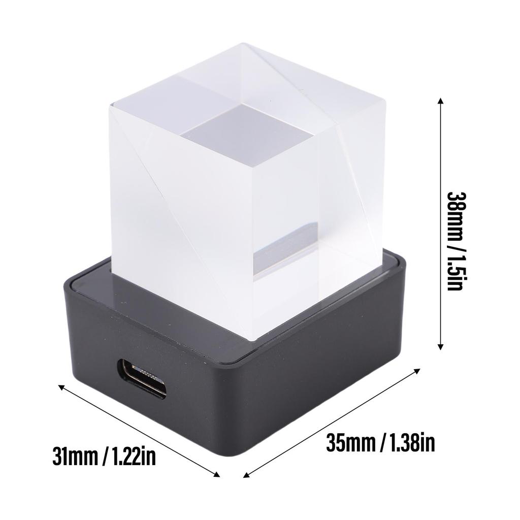 LED Holographic Crystal Cube 3D Photo Display Smart Weather Digital Clock for Desk Car Decoration GIF Animation Photo Album Play