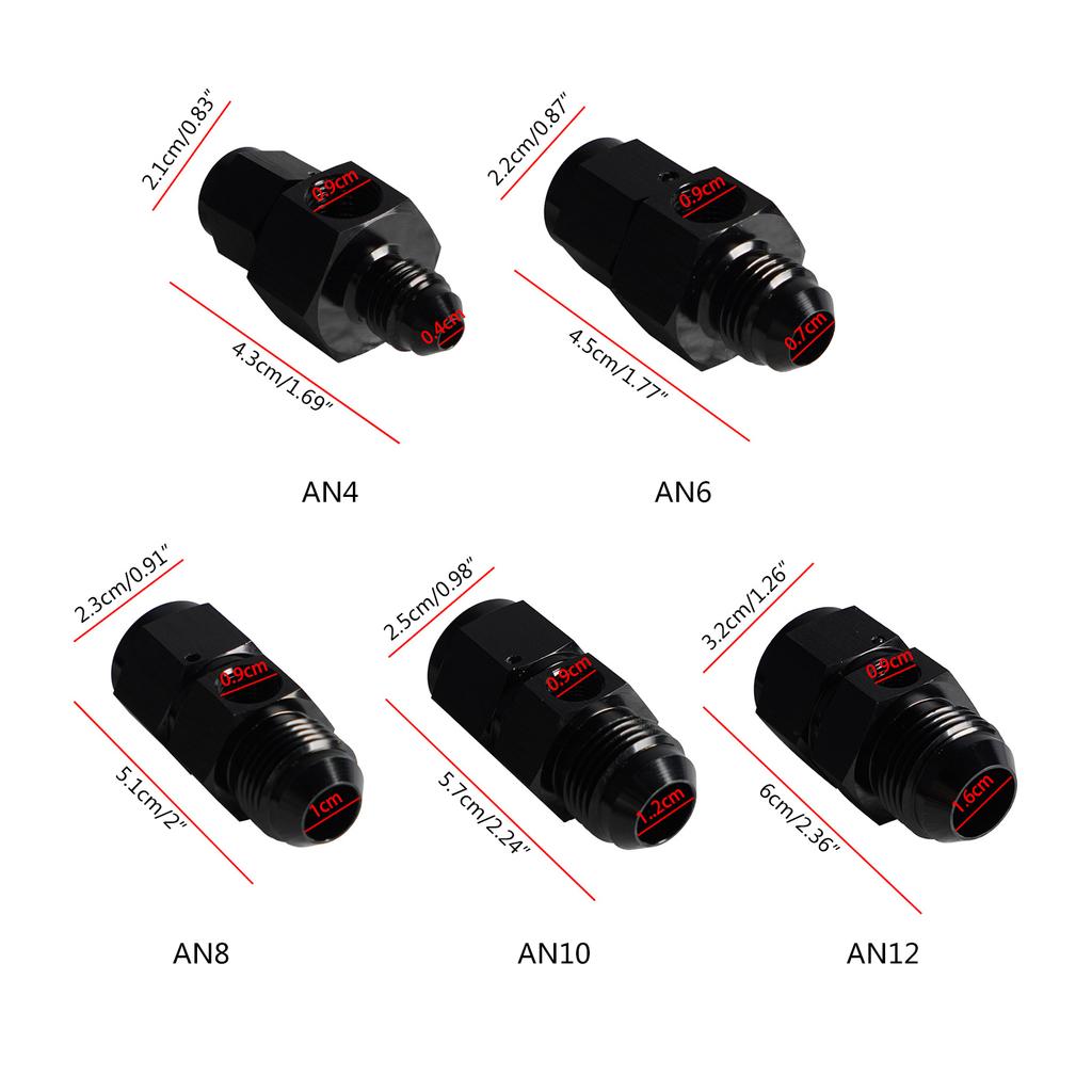 AN4 AN6 AN8 AN10 AN12-1/8NPT AN Swivel Joint Connection Aluminum Alloy Used for Oil-Gauge Sensor Side Port Adapter