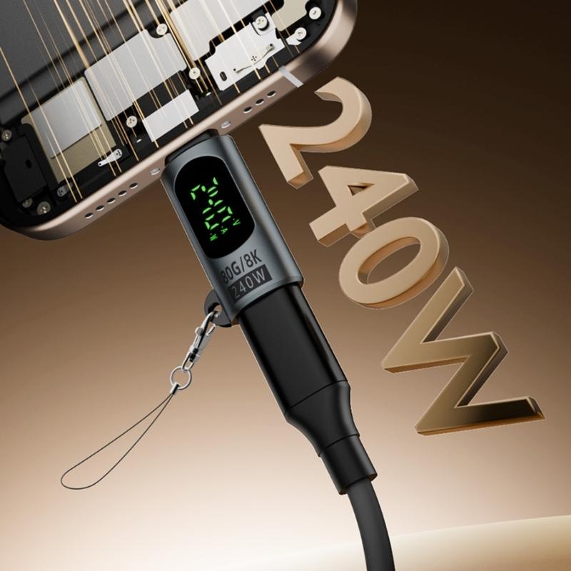 Typ C Digitalanzeige Adapter 240W Unterstützt 8K Videoübertragung Für Verbessert Datenübertragung & Sicheres Ladeerlebnis