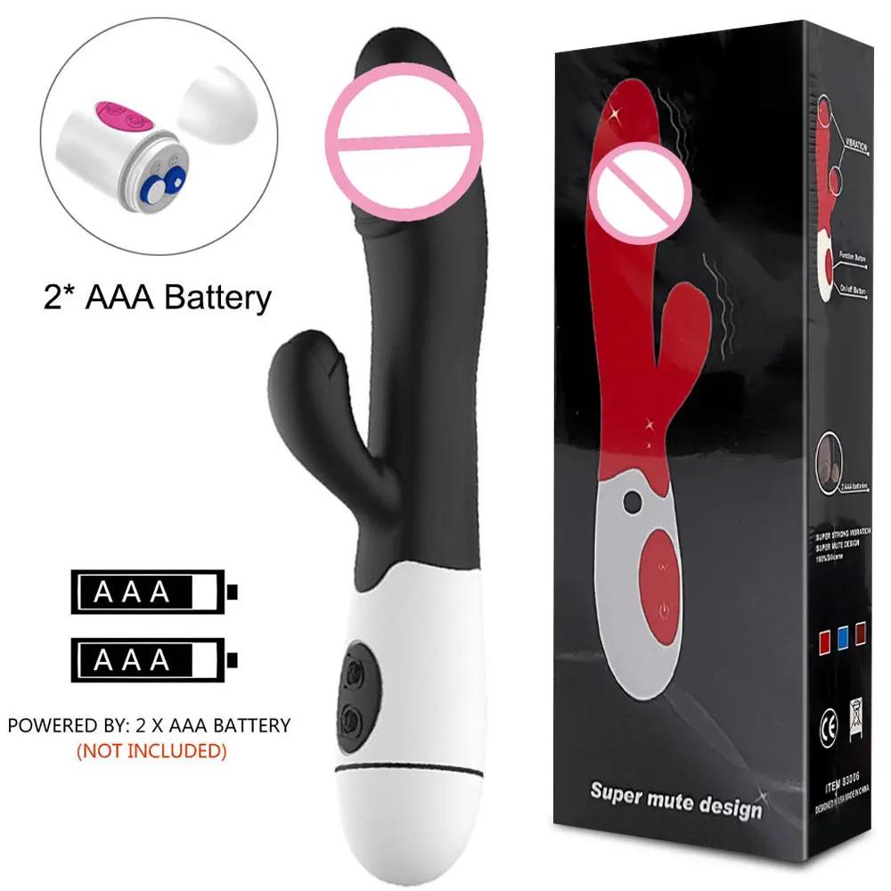 Powerful Rabbit Vibrator Dildo Dual Vibration G Spot Clitoris Stimulation Masturbators Vaginal Massager Adult Sex Toys For Women