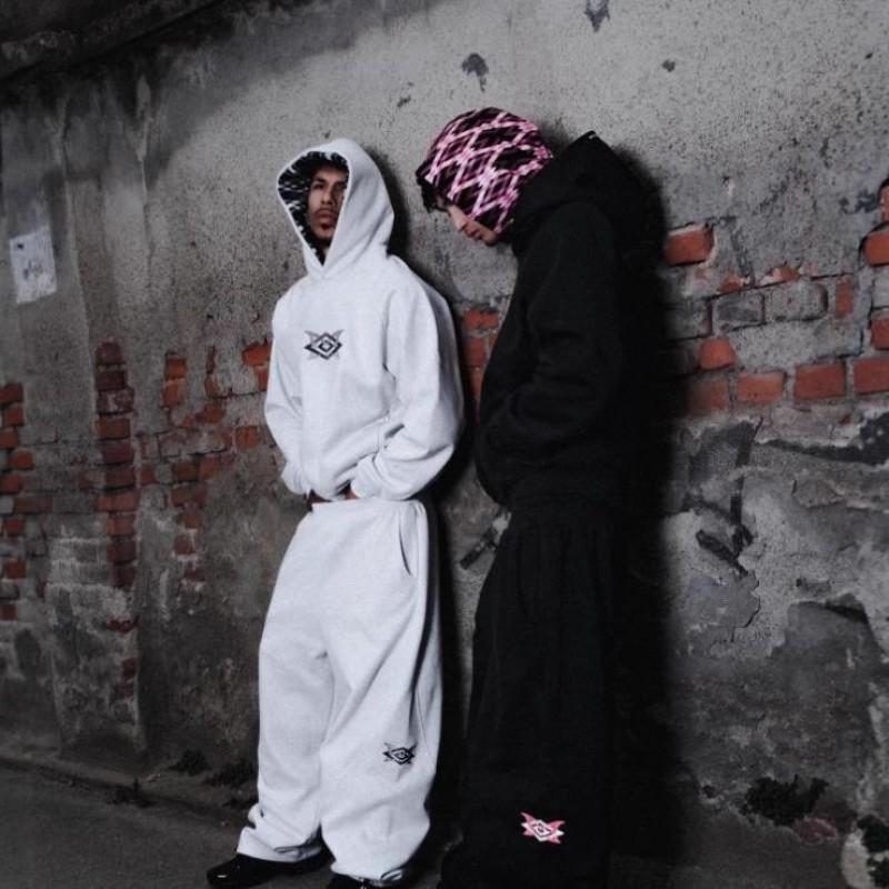 Unisex Hooded Sweatshirt Jogger Pants Set Casual Sportswear Loose Fit Streetwear Outfit Teens Young Adults