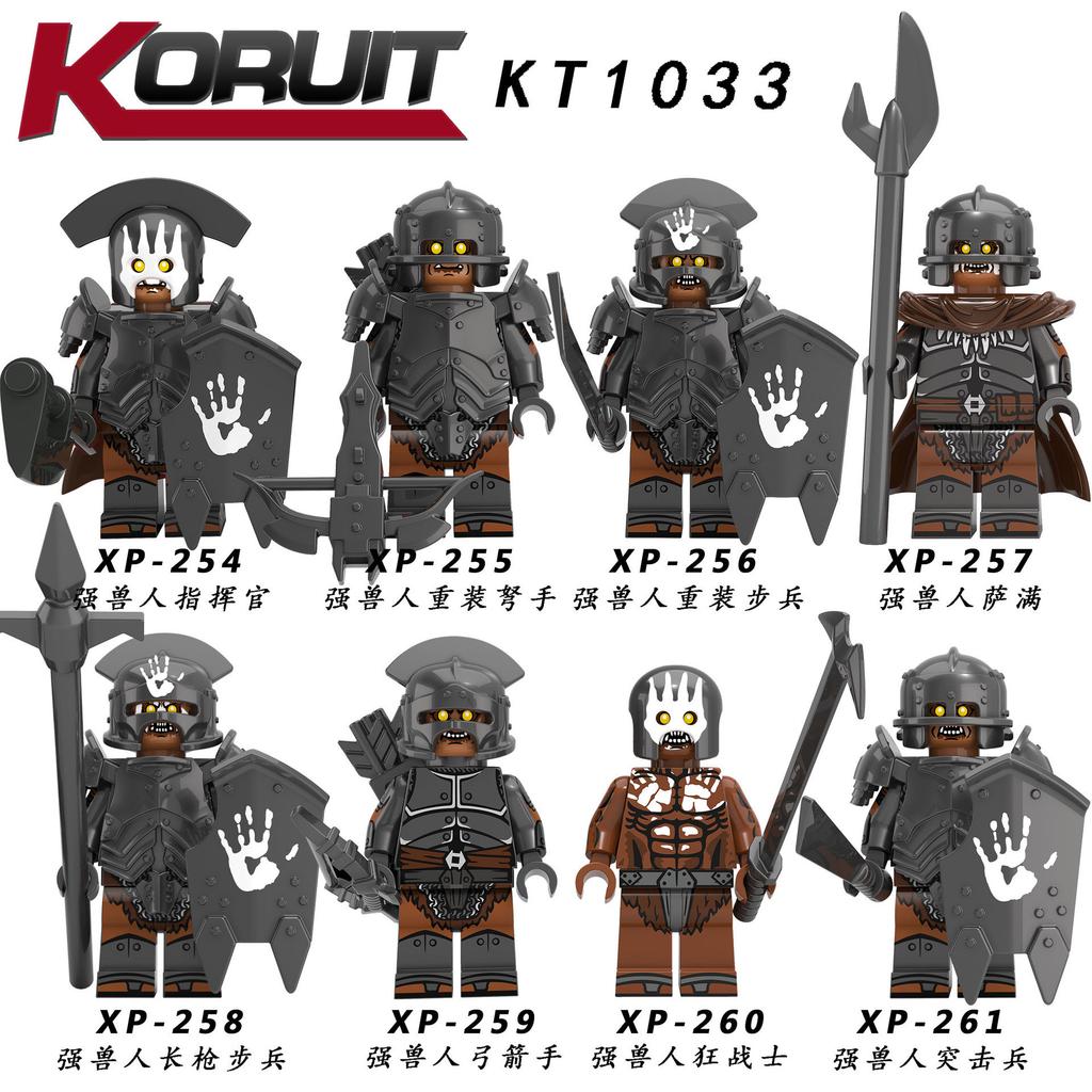 Kt1033 Strong Orc Warrior Army Building Block Figurine Ring Ring Assembly Toy