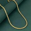 Złoto 24K AU999 50-75CM 3MM Skręcany Sznurek Naszyjnik Męski i Damski - Premium dostawa hurtowa, 3MM+50-75CM, stylowy unisex