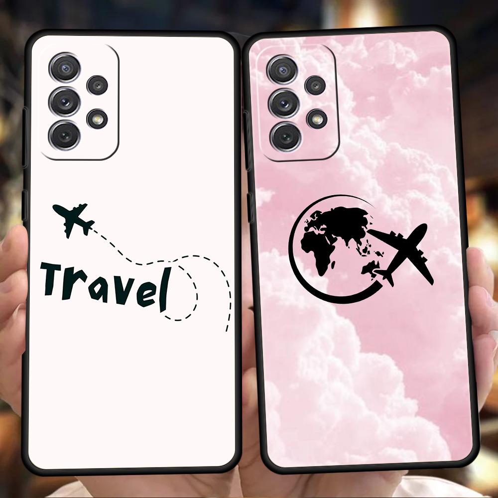 Phone Case For Samsung A15 A13 A35 A55 A51 A71 A41 A31 A21S A03S A05 A17 A23 A25 A33 A53 A73 5G A07 4G Cover Airplane Pattern
