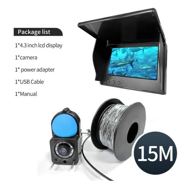 

Портативный эхолот HEERAK для поиска глубины, водный ручной 1080P 4,3-дюймовый ЖК-экран, подводный рыболовный эхолот с углом обзора 220° и ночным видением