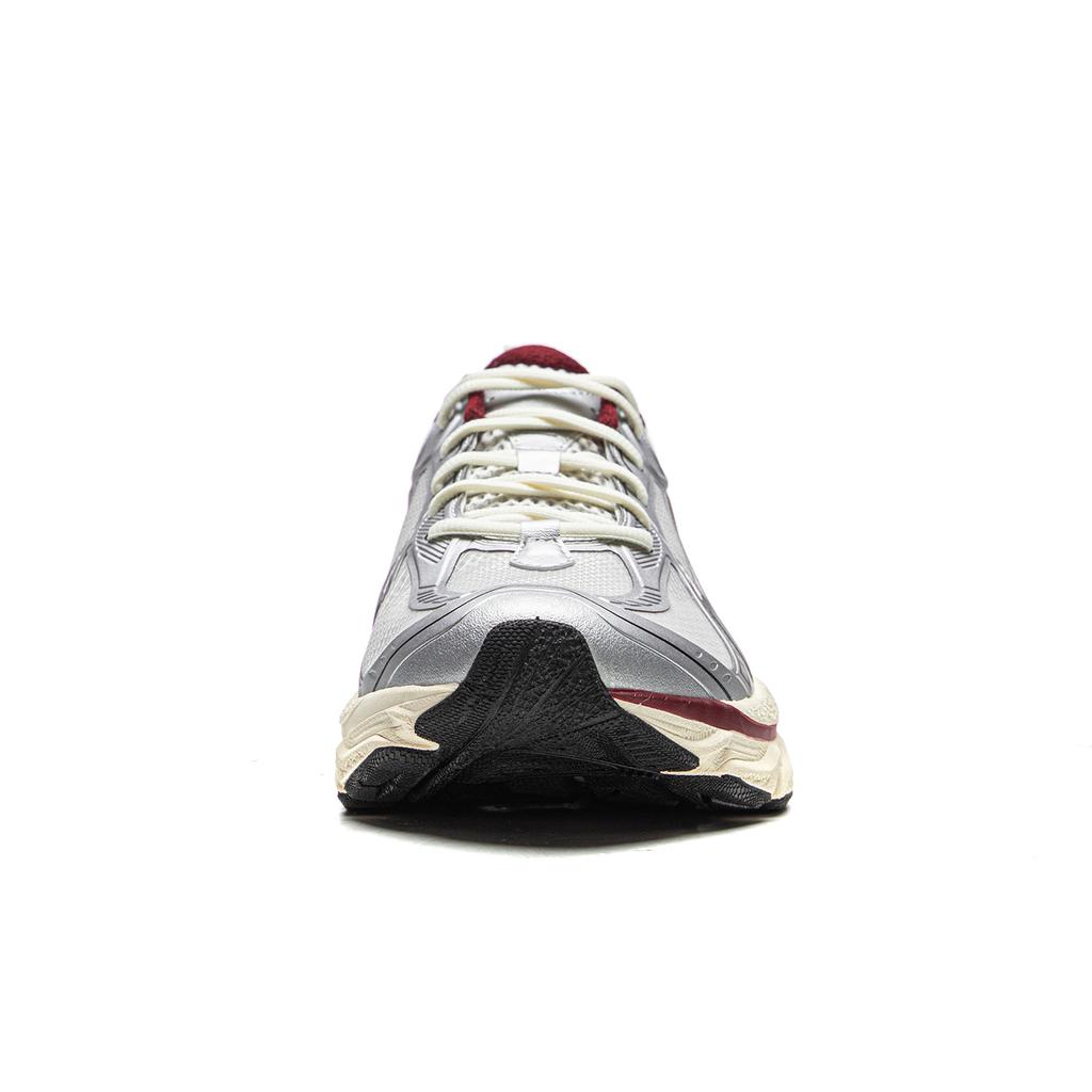 Li Ning Push Pull Boom V2 Amortecimento Antiderrapante Resistente à Abrasão Retorno Tênis de Corrida de Cano Baixo Masculino Prata ARXW019-2