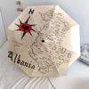 1 PC Automatic Folding Umbrella - Republic Albania Pattern Portable Foldable Design With 8 Ribs Christmas Birthday Gifts
