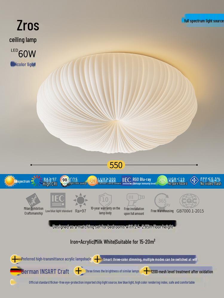 Modern Minimalist Pumpkin Ceiling Light for Bedroom, Dining Room, Study, or Kids' Room