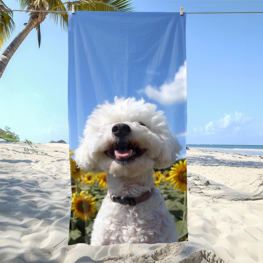Cute Dog-Print Beach Towels: Dry Off in Style with Our Adorable Designs! Suitable for towels, bath towels, beach towels