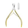 Stainless Steel High-Quality Cuticle Nipper Precision Dead Light Beige Remover Nail and Toenail Peeling Tool with Dual Spring