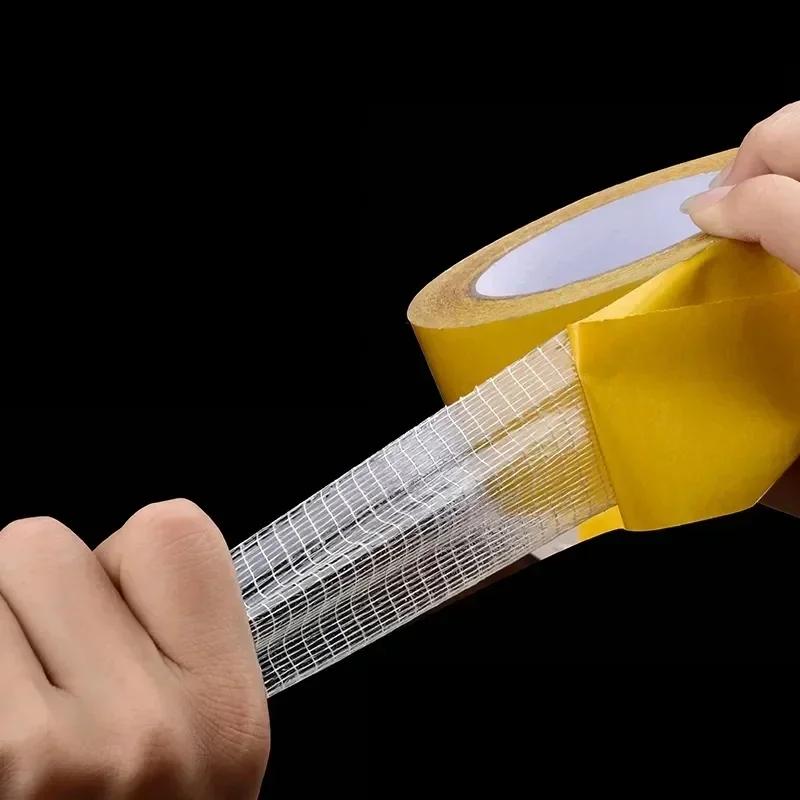 5M Strong Fixation Double Sided Tape Base Tape Translucent Mesh Waterproof Traceless High Viscosity Grid Carpet Adhesive Tape