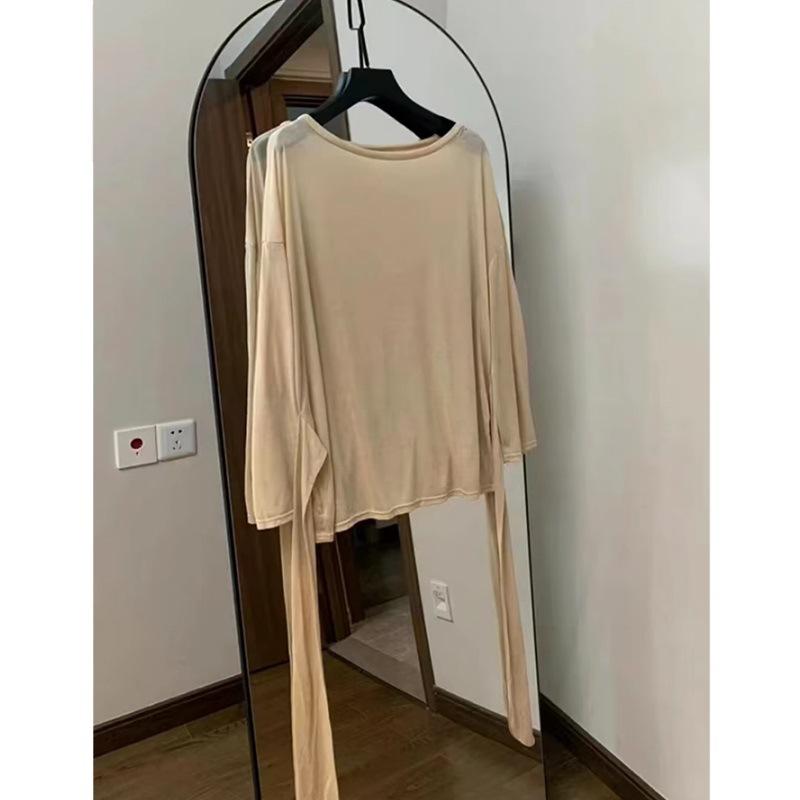 Sunscreen blouse tulle top women's summer suspenders two-piece set mesh straps air conditioner shirt mint green summer ootd