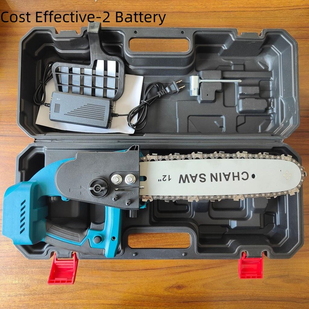 

12-дюймовая портативная ручная электрическая цепная пила, бесщеточная садовая пила для валки леса, мощный деревообрабатывающий электроинструмент